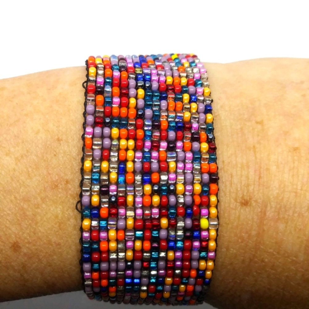 Handmade beaded bracelet multi color